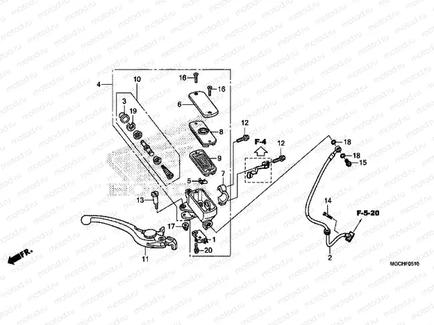 F-5-10 FR. BRAKE MASTER CYLINDER