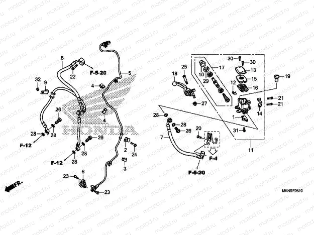 F-5-10 FRONT BRAKE MASTER CYLINDER