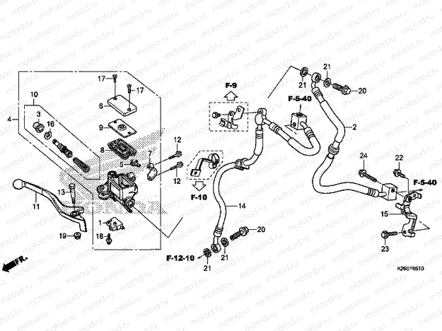 F-5-10 FRONT BRAKE MASTER CYLINDER (ABS)