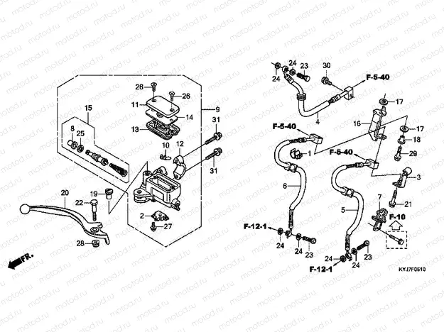 F-5-10 FRONT BRAKE MASTER CYLINDER (CBR250RA)