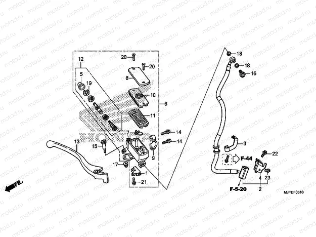 F-5-10 FRONT BRAKE MASTER CYLINDER (CTX700NA / ND)