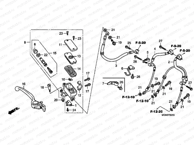 F-5-10 FRONT BRAKE MASTERCYLINDER (CBF600SA / NA)