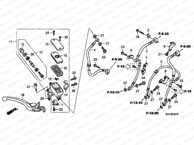 F-5-10 FRONT MASTER CYLINDER (CB1100A)