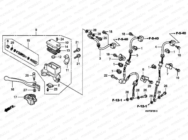 F-5-10 FRONT MASTER CYLINDER (XRE300A)