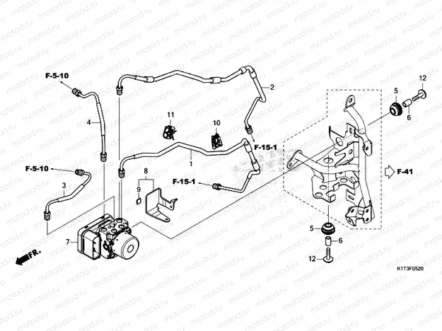 F-5-20 ABS MODULATOR & BRAKE PIPE