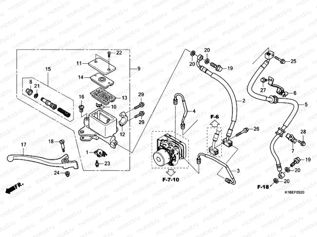 F-5-20 FRONT BRAKE MASTER CYLINDER