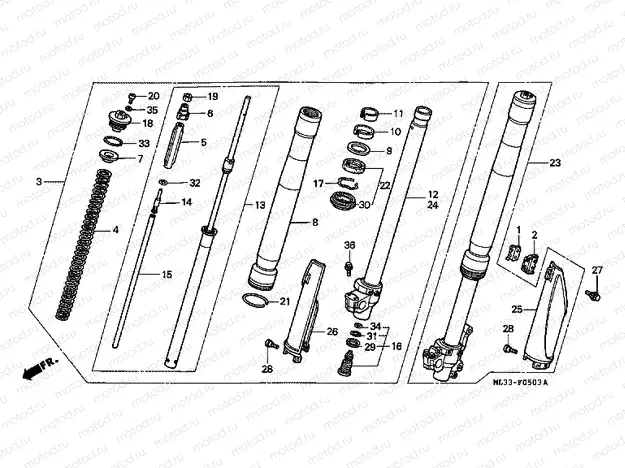 F-5-3 FRONT FORK (CR500RS / RT / RV)