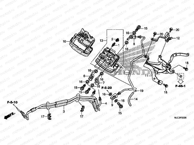 F-5-30 FRONT VALVE UNIT (CBR600RA)