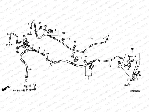 F-5-4 REAR BRAKE HOSE (FJS600A9-2KO / FJS600AB)