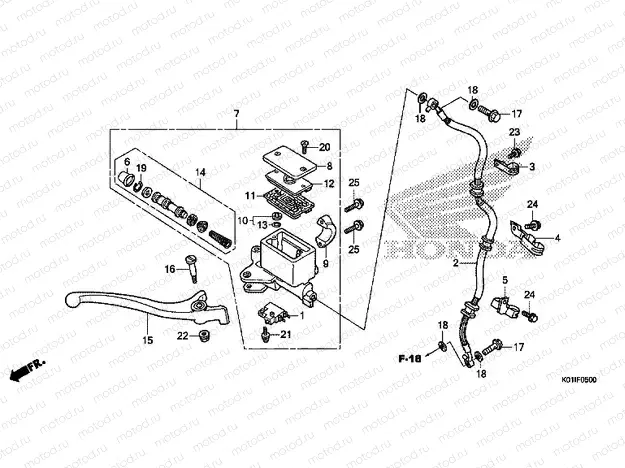 F-5 FRONT BRAKE MASTER CYLINDER