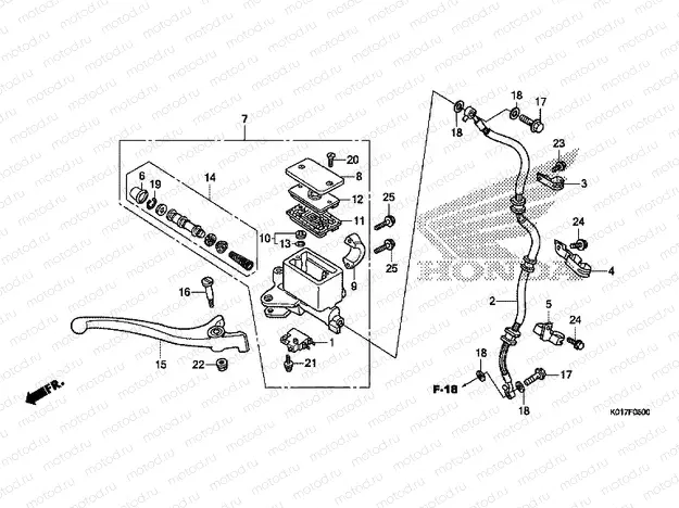 F-5 FRONT BRAKE MASTER CYLINDER (SH125, D / SH150, D)