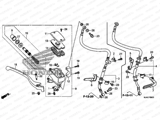 F-5 FRONT BRAKE MASTER CYLINDER (VT750C2B / S / C)