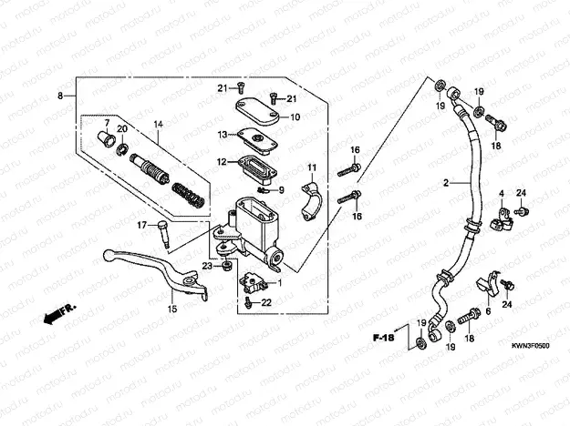 F-5 FRONT MASTER CYLINDER (WW125EX2A / EX2B)