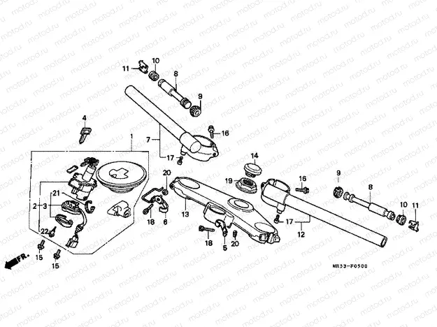 F-5 STEERING BAR TUBE / UPPER BRIDGE