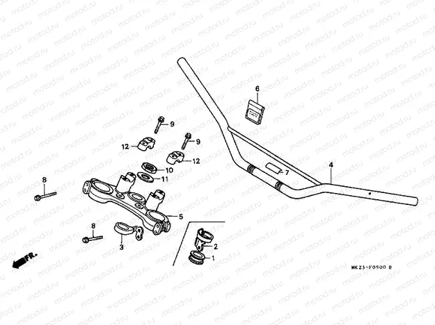 F-5 STEERING BAR TUBE / UPPER BRIDGE