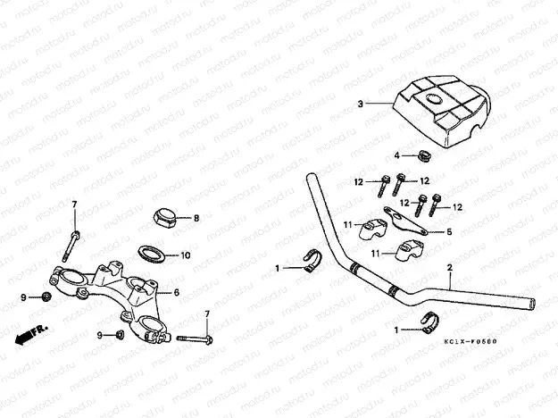 F-5 STEERING BAR TUBE / UPPER BRIDGE