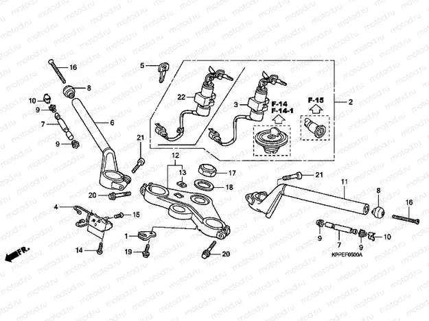 F-5 STEERING BAR TUBE / UPPER BRIDGE