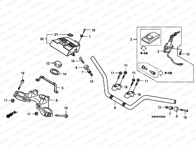 F-5 STEERING BAR TUBE / UPPER BRIDGE