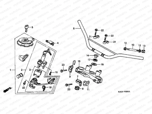 F-5 STEERING BAR TUBE / UPPER BRIDGE