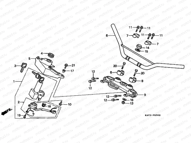 F-5 STEERING BAR TUBE / UPPER BRIDGE