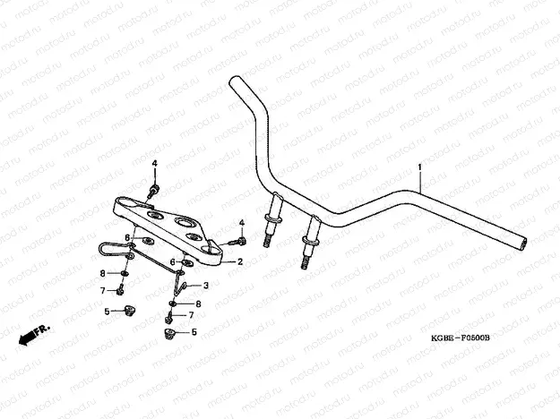 F-5 STEERING BAR TUBE / UPPER BRIDGE