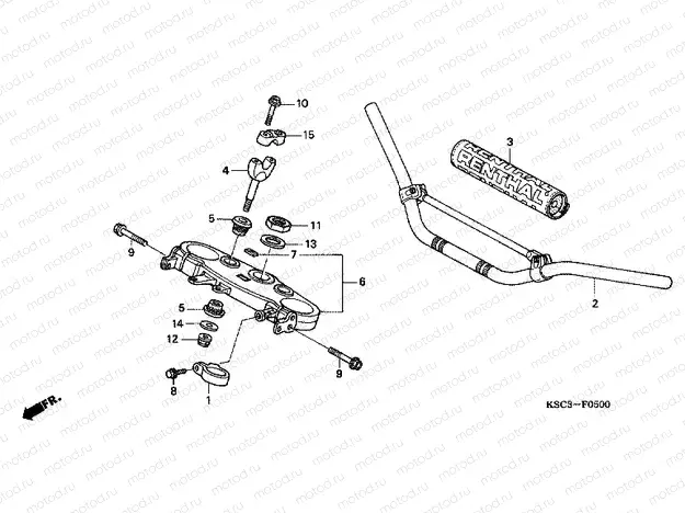 F-5 STEERING BAR TUBE / UPPER BRIDGE