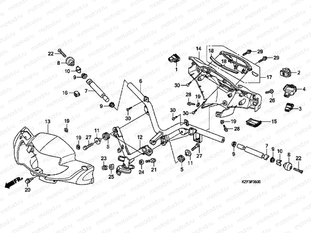 F-5 TIE ROD TUBE / HANDLE COVER / SWITCH