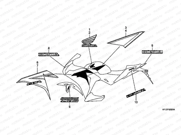 F-50-1 SIGN / STRIP (CBR250RB / RAB-3F, 4E, 5ED)