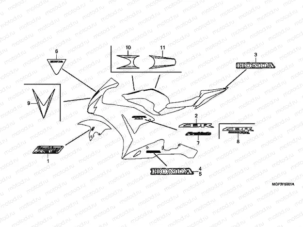 F-50-1 STRIP / SIGNAL (CBR1000RRD / E / RAD / E)