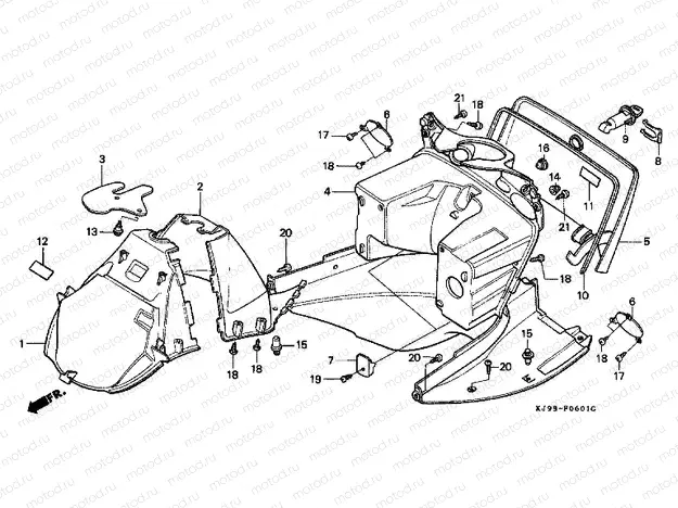 F-6-1 FRONT FENDER / FOOT PROTECTION PLATE (CH125J / L / M / N / P / R)