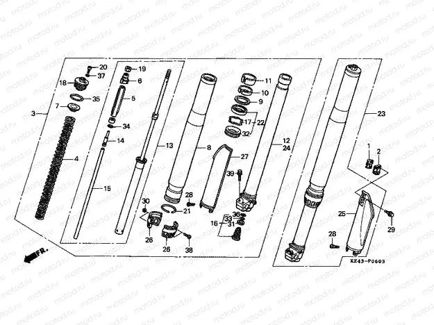 F-6-3 FRONT FORK (CR125RR)