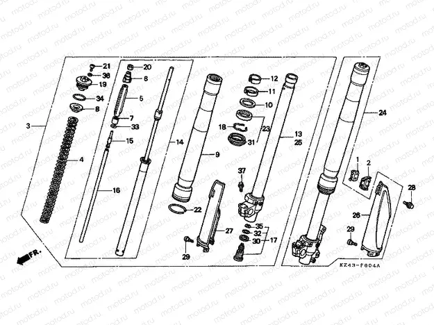 F-6-4 FRONT FORK (CR125RS / RT / RV)