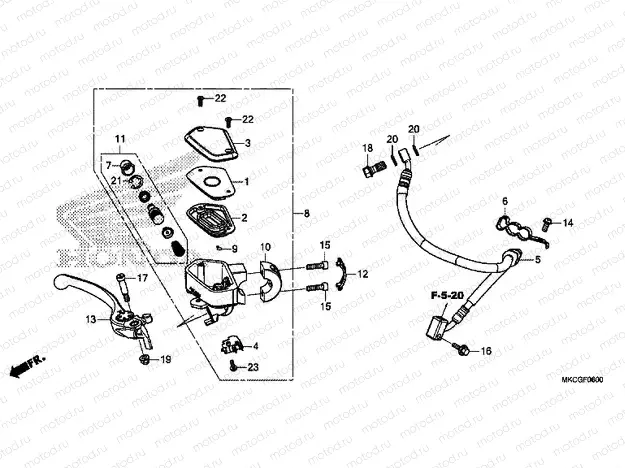 F-6 FRONT BRAKE MASTER CYLINDER