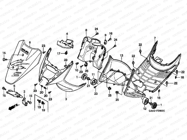 F-6 FRONT FENDER / FOOT FLOOR