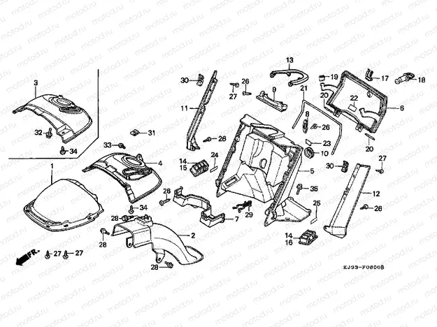 F-6 FRONT FENDER / FOOT PROTECTION PLATE (CH125E / G)