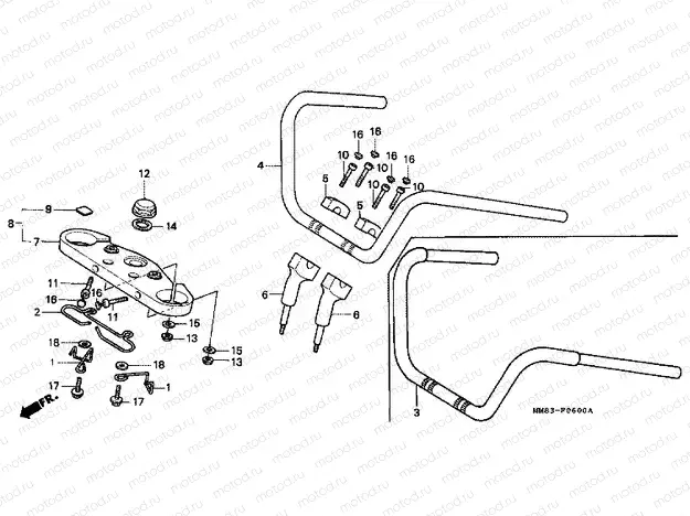 F-6 STEERING BAR PIPE / UPPER BRIDGE