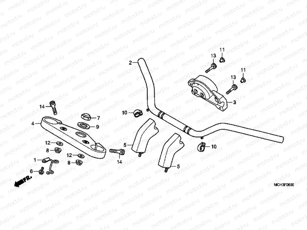F-6 STEERING BAR PIPE / UPPER BRIDGE