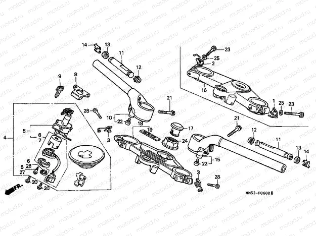 F-6 STEERING BAR PIPE / UPPER BRIDGE