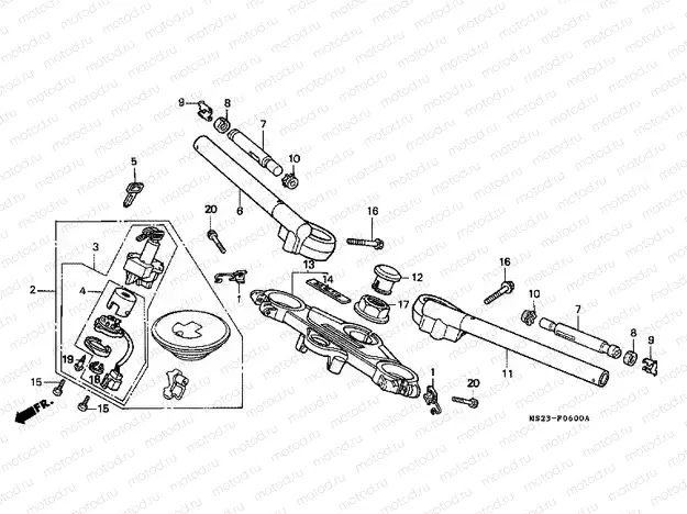 F-6 STEERING BAR PIPE / UPPER BRIDGE