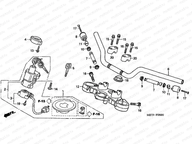 F-6 STEERING BAR PIPE / UPPER BRIDGE