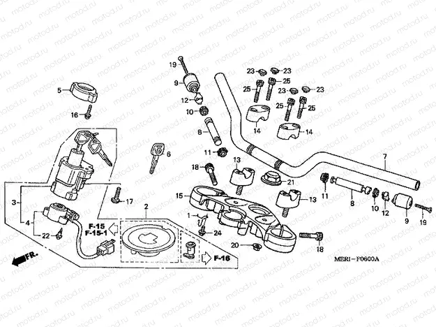F-6 STEERING BAR PIPE / UPPER BRIDGE