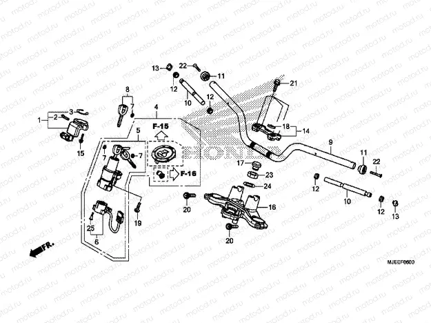 F-6 STEERING BAR PIPE / UPPER BRIDGE