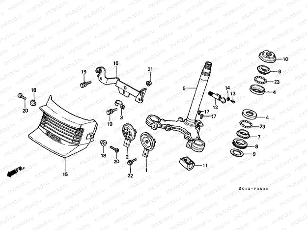 F-6 STEERING WHEEL / HORN (CB125TDC / TDE)