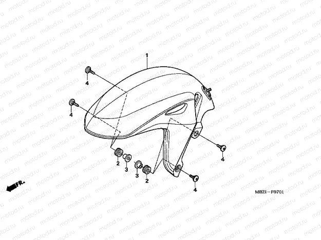 F-7-1 FRONT FENDER (CB600F5 / 6)