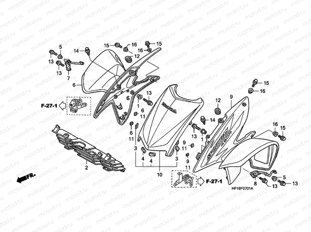 F-7-1 FRONT FENDER (TRX450R6,7,8/ER6,7,8)