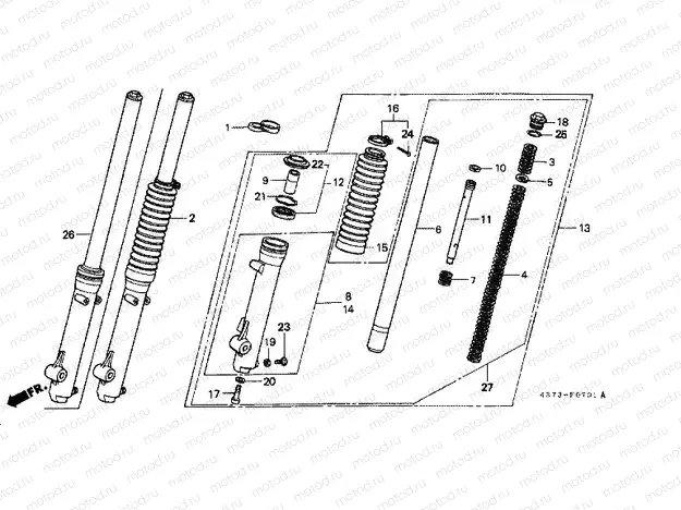 F-7-1 FRONT FORK (EXCEPT XL125SZ / A / B, C-CM)