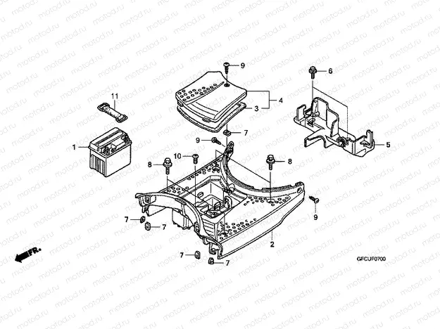 F-7 FLOOR FOOTREST / BATTERY
