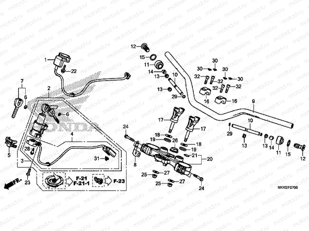 F-7 HANDLE PIPE/TOP BRIDGE
