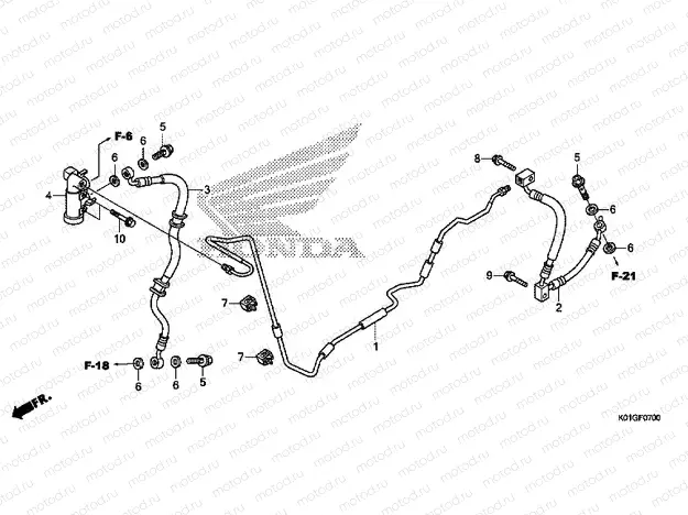 F-7 REAR BRAKE HOSE / BRAKE PIPE
