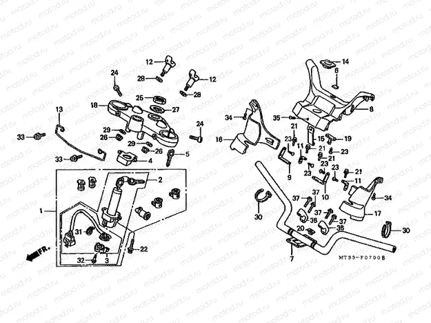 F-7 STEERING BAR PIPE / UPPER BRIDGE